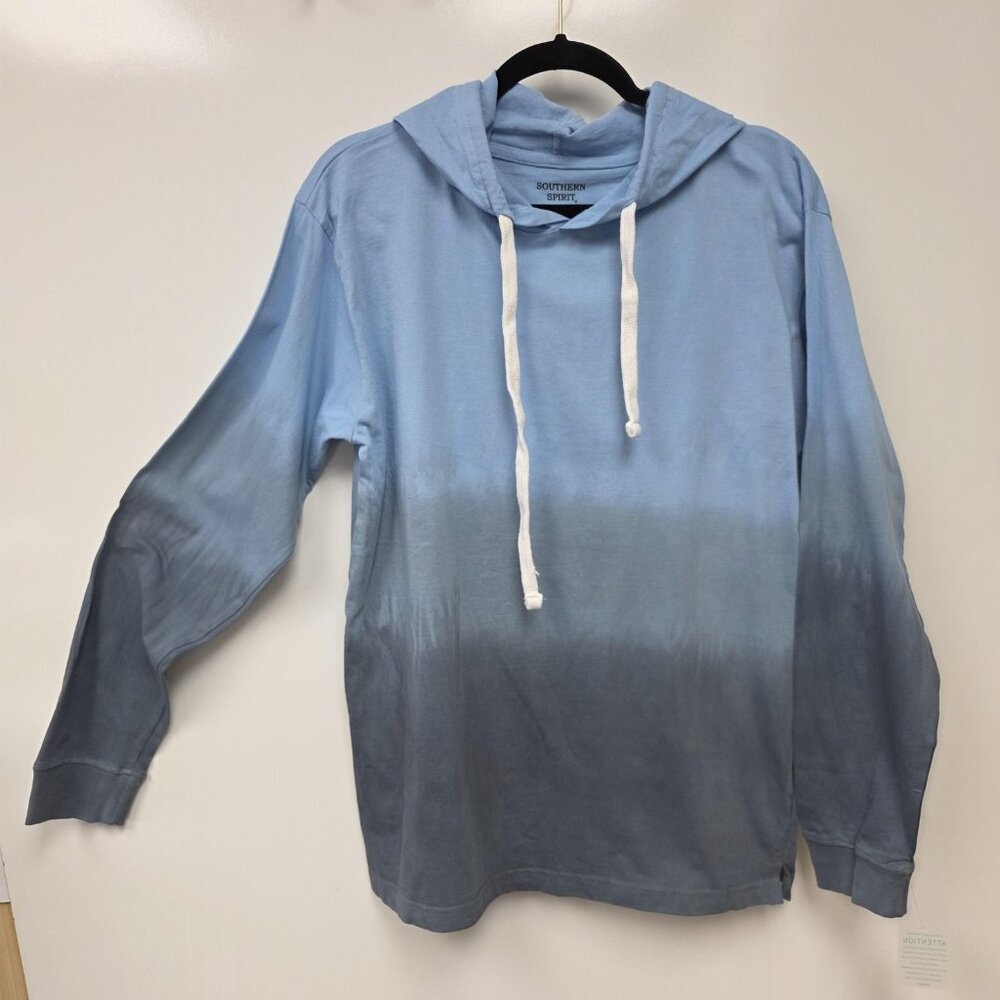 Southern Spirit Hoodie Mens XL Blue Lightweight Pullover Tagless Cotton Jersey